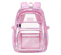 YBNKKUXKN Cartable Sac À Dos Transparent De Grande Capacité Adapté Au Sac D'école À Domicile, Au Sac D'école Universitaire, Au Sac pour Ordinateur Portable Et Au Sac Étanche Sac à Dos(Roze)