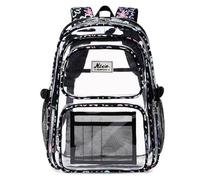 YBNKKUXKN Cartable Sac À Dos Transparent De Grande Capacité Adapté Au Sac D'école À Domicile, Au Sac D'école Universitaire, Au Sac pour Ordinateur Portable Et Au Sac Étanche Sac à Dos(Svart)