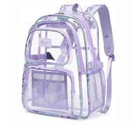 YBNKKUXKN Cartable Sac À Dos Transparent De Grande Capacité Adapté Au Sac D'école À Domicile, Au Sac D'école Universitaire, Au Sac pour Ordinateur Portable Et Au Sac Étanche Sac à Dos(Lila)