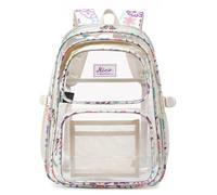 YBNKKUXKN Cartable Sac À Dos Transparent De Grande Capacité Adapté Au Sac D'école À Domicile, Au Sac D'école Universitaire, Au Sac pour Ordinateur Portable Et Au Sac Étanche Sac à Dos(Wit)