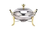 YBNKKUXKN Chafing Dish Rond en Acier Inoxydable Chafer Roll Top Chafer for Le dîner Servant Le Buffet Plus Chaud for Le Restaurant à la Maison(Gold,20cm)
