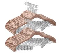 YBNKKUXKN Cintres Lot de 5 cintres en Peluche avec Clips, Crochets rotatifs et tiges de Support antidérapantes, for Suspendre Uniquement des vêtements secs (Vestes, Pantalons et Robes) Cintre(Brown)
