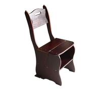 YBNKKUXKN Escabeau Tabouret d'escalier à 4 Niveaux en Bois Massif, Chaise Pliante à Double Usage, Support de Rangement épais à Double Usage for la Cuisine à Domicile Échelle(Light Walnut)