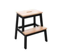 YBNKKUXKN Escabeau Tabouret d'escalier en Bois Massif, échelle d'escalade intérieure, Banc à Langer à Double Couche for escalier Haut et Bas, for Usage Domestique Échelle(Black+Wood)