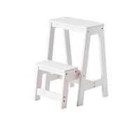 YBNKKUXKN Escabeau Tabouret d'escalier Pliable Multifonction en Bois Massif, Facile à Ranger, idéal for la Cuisine, la Chambre à Coucher ou Le Garage Échelle(Wit)