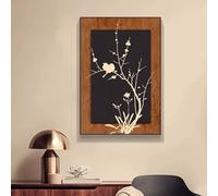 YBNKKUXKN Medieval Style Ink Bamboo Wall Art Vintage Bathroom Decor Poster Retro Home Decor For Apartment Or House(Color2,70 * 100cm)