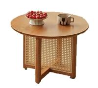 YBNKKUXKN Meubles Table Basse Table Basse rectangulaire en Bois Massif avec Pieds en rotin élégants, idéale for Le Salon, Le Bureau ou la Salle à Manger.(Cherry,S)