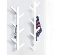 YBNKKUXKN Porte-manteau mural créatif en forme d'arbre, cadre décoratif avec fourches de 6/8 pouces, finition bois, support de rangement mural for vêtements(Wit,8 forks)