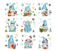 YBNKKUXKN Stickers vitre Noel Autocollants de Noël et d'hiver for fenêtre, 9 Feuilles, Flocons de Neige, Bonhomme de Neige, en PVC, for décoration de fête en Verre Deco Noel
