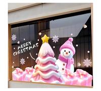 YBNKKUXKN Stickers vitre Noel Décorations de Noël, Autocollants for fenêtre, Grand Bonhomme de Neige, Double Face, décoration Murale et Porte Deco Noel(S)
