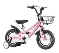YBNKKUXKN Velo Fille Vélo avec Panier for Enfants de 2 à 12 Ans, vélo de 12 à 18 Pouces avec Roues d'entraînement, vélo à pédales for garçons et Filles, Plusieurs Couleurs vélos Enfant(Roze,18inch)