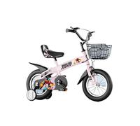 YBNKKUXKN Velo Fille Vélo for Enfants de 12 à 18 Pouces avec Roues d'entraînement, béquille, Cadre en Acier Durable, Plusieurs Couleurs, vélo for Enfants à Double Frein vélos Enfant(Roze,14inch)