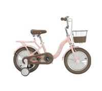 YBNKKUXKN Velo Fille Vélo for Enfants de 12 à 18 Pouces, avec Roues d'entraînement et siège arrière, vélos for Enfants avec Frein, vélo for Enfants avec Panier vélos Enfant(Roze,14in)