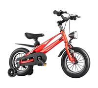 YBNKKUXKN Velo Fille Vélo for Enfants de 3 à 7 Ans, 12/14/16 Pouces, en Alliage de magnésium léger, avec Freins Avant et arrière, phares à LED et Roues d'entraînement. vélos Enfant(Rot,10 Pouces)
