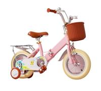 YBNKKUXKN Velo Fille Vélo for Enfants, Filles et garçons de 2 à 9 Ans, 12, 14, 16 et 18 Pouces, avec siège et Panier for poupée, vélo Pliable vélos Enfant(Pink1,14inch)