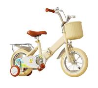 YBNKKUXKN Velo Fille Vélo for Enfants, Filles et garçons de 2 à 9 Ans, 12, 14, 16 et 18 Pouces, avec siège et Panier for poupée, vélo Pliable vélos Enfant(Yellow1,18inch)