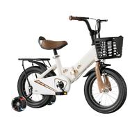 YBNKKUXKN Velo Fille Vélo for Enfants, garçons et Filles, 12/14/16/18 Pouces, léger, en Acier à Haute teneur en Carbone, Double Frein, Pliable vélos Enfant(Wit,12in)