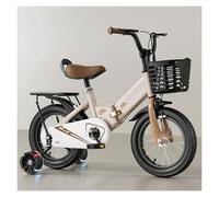 YBNKKUXKN Velo Fille Vélo for Enfants, garçons et Filles, 12/14/16/18 Pouces, léger, en Acier à Haute teneur en Carbone, Double Frein, Pliable vélos Enfant(Khaki,12in)