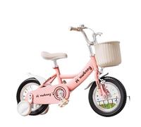 YBNKKUXKN Velo Fille Vélos for Filles de 3 à 10 Ans, vélos for Filles de 12 à 20 Pouces avec banderoles, Sonnette et Panier, vélos for Enfants vélos Enfant(Roze,12inch)
