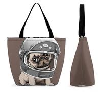 YBQLNP Casque Pug Sac À Main Pour Femme Sac À Bandoulière Sac De Shopping Pour Voyage 28.5x18x32.5cm