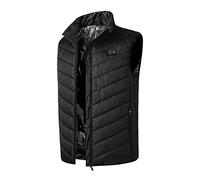 YBWZH Gilet chauffant USB 11 zones de chauffage Veste matelassée sans manches avec 3 réglages de température Unisexe, Noir , XS
