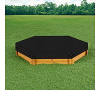 YBYHFAA Bâche pour bac à Sable hexagonale, Tissu Oxford 600D Couvercle pour bac à Sable, Housse de Protection pour Piscine extérieure pour bac à Sable, imperméable (Black,230 * 200 * 20CM)
