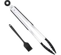 YC Kitchen Pince Cuisine Professionnelle Avec Poignées Antidérapantes 35cm, Adaptée au Barbecue, Accessoires en Acier Inoxydable