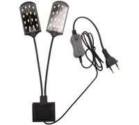 Ycagrain 1 Pièce LED Plante Aquatique Grow Lampe Aquarium Lumière X7 Double Tête Super Étanche Clip-on Fish Tank Lampe EU Plug