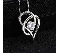 Ycauty Collier Pendentif en Forme de Cœur, Breloque Gravée Antifriction pour Exprimer L'amour, 0,59 X 0,82 Pouces, pour Anniversaire/anniversaire, Matériau en Cuivre (Argent)