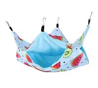 Ycauty Hamac double face pour animaux de compagnie de petite taille, facile à nettoyer, pour hamsters, cochons d'Inde et autres (S kiwi pastèque)