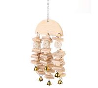 Ycauty Jouet Balançoire à Mâcher en Bois pour Perroquet avec Crochet pour Soulager Le Stress et Les Soins Dentaires 14,96 X 7,09 X 3,15 Pouces