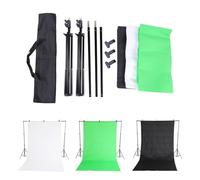 Ycauty Kit de fond Chromakey avec écran vert, 2 x 2 m | Matériau non tissé durable, support facile à installer, 3 pinces incluses