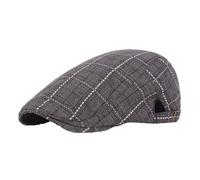YCBMINGCAN 1 paquet de casquettes Newsboy pour homme, casquette plate en coton, réglable, respirant, chapeau de conduite irlandais, chapeau de chasse pour femme, casquette d'hiver, gris foncé, taille