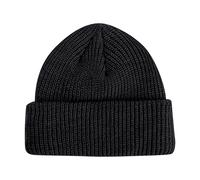 YCBMINGCAN Bonnet d'hiver chaud en tricot uni mignon bonnet épais tricoté super doux extensible chaud bonnet d'hiver doublé, Noir , taille unique