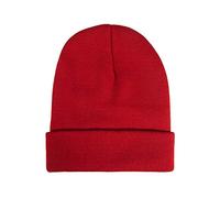 YCBMINGCAN Bonnet d'hiver en tricot de coton pour homme et femme - Fil chaud - Crochet - Casquettes de baseball - Pompon en fourrure pour casquettes, rouge, taille unique