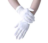 YCBMINGCAN Danse Cérémonial Couleur Solide Mode Gants Courts Stretch Femmes Accessoire Gants Enfant Fille (White, One Size)