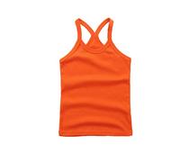 YCBMINGCAN Débardeur de danse pour enfant fille - Dos nageur - Sans manches - Pour le sport, la danse, le ballet, la gymnastique, la danse - Long chemisier pour femme - Col montant, Orange, 9-12 ans