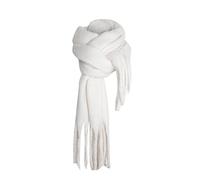 YCBMINGCAN Écharpe en tricot tissée pour femme avec motif à carreaux colorés et longues franges épaisses, écharpe chaude d'hiver bleue pour femme (A-beige, taille unique)