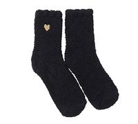 YCBMINGCAN Femmes Casual Chaussette Coeur Mignon Imprimer Coton Dame Chaussettes Confortable Doux Chaud Chaussette D'hiver Chaussettes Ski Technique (Black, One Size)