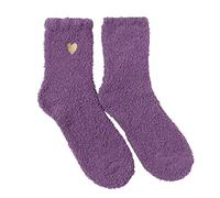 YCBMINGCAN Femmes Casual Chaussette Coeur Mignon Imprimer Coton Dame Chaussettes Confortable Doux Chaud Chaussette D'hiver Chaussettes Ski Technique (Purple, One Size)