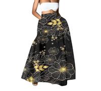 YCBMINGCAN Jupe longue d'été pour femme avec imprimé floral - Taille haute - Pour fête ou plage