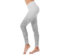 YCBMINGCAN Legging de sport Butt Sport pour femme, taille haute, leggings de gym, leggings boom boom, pantalon de sport, collant opaque pour le sport, l'entraînement quotidien, argenté, M