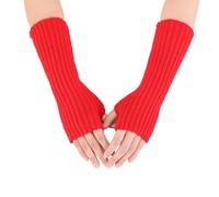 YCBMINGCAN Manchettes mitaines d'hiver longues mitaines pour femme et homme, rouge, taille unique