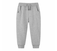 YCBMINGCAN Pantalon de jogging pour enfant - Couleur unie - Avec cordon de serrage - 128, gris, 6 ans