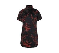 YCBMINGCAN Pour tout-petits, petits enfants, grands enfants, manches courtes, col montant, boucle dorée, cheongsam chinois, robe de Nouvel An, robe de vacances à carreaux (2-noir, 9-10 ans)