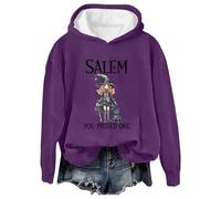 YCBMINGCAN Sweat à capuche pour femme - Couleur unie - Unisexe - Pull à capuche imprimé - Pull adolescent fille - Noir - Y2k - Veste de survêtement - Loisirs - Sport - Fitness, lilas, M