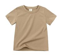 YCBMINGCAN T-shirt pour enfant fille - Manches courtes - Pour garçon et fille - Disponible dans de nombreuses couleurs, kaki, 8-9 ans