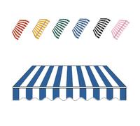 YCBTPS 3/4/6/7m Tissu De Remplacement pour Auvent Manuel Rétractable, Tissu De Rechange pour Store Banne De Patio, Toile D'auvent Store Banne avec Volants(Blue,3x1.5m(10x5ft))