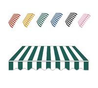 YCBTPS 3/4/6/7m Tissu De Remplacement pour Auvent Manuel Rétractable, Tissu De Rechange pour Store Banne De Patio, Toile D'auvent Store Banne avec Volants(Green,3.5x3.0m(12x10ft))