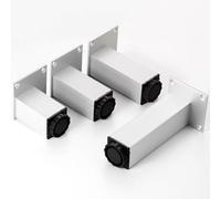 YCBTPS 4 Pièces Pieds De Meuble Reglable Carrés Pieds De Table Metal pour Armoires Canapé 5-30cm Pied De Support pour Tables, Etagères, Pied De Lit(Silver,25cm/9.8in)